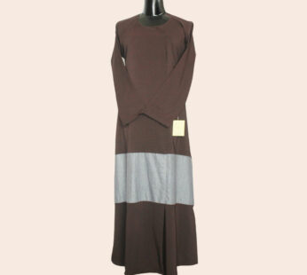 Brown & Gray Colour Mix Plain Casual Abaya